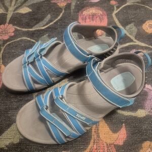 Teva Women’s Blue Multi-Strap Outdoor Hiking Sandals 10 Strappy